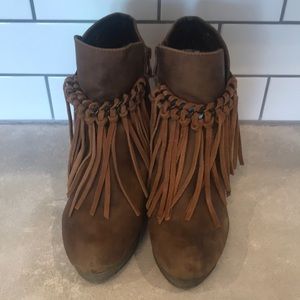Sbicca Fringe booties